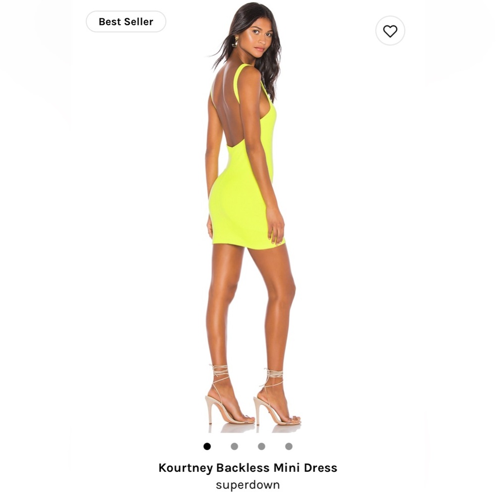 superdown | via Revolve | Kourtney chartreuse backless mini dress | Sz XS
